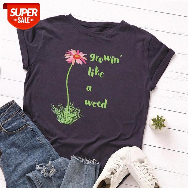 pure cotton european and american women's loose round neck short-sleeved t-shirt small daisy growin like a weed #kh4l, White
pure cotton european and american women's loose round neck short-sleeved t-shirt small daisy growin like a weed #kh4l, White