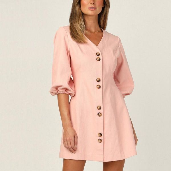 party dresses zoulv 2021 spring and summer short-sleeved single-breasted dress women's casual solid color v-neck women, White;black
party dresses zoulv 2021 spring and summer short-sleeved single-breasted dress women's casual solid color v-neck women, White;black