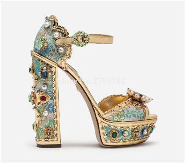 brand design women fashion open toe flowers printed high platform beads rhinestone chunky heel sandals diamonds sandal, Black
brand design women fashion open toe flowers printed high platform beads rhinestone chunky heel sandals diamonds sandal, Black