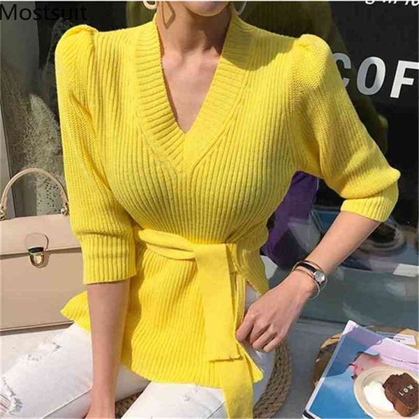 summer korean knitted belted tshirts pullovers women half sleeve v-neck solid slim fashion elegant ladies tees t-shirt 210513, Black;brown
summer korean knitted belted tshirts pullovers women half sleeve v-neck solid slim fashion elegant ladies tees t-shirt 210513, Black;brown