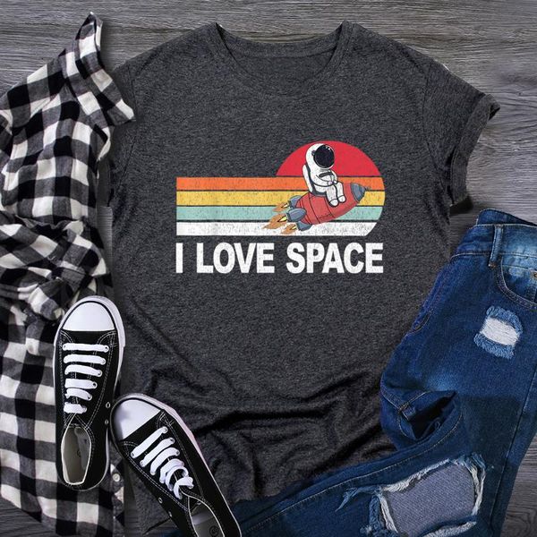 women's t-shirt i love space printed tee woman short sleeve casual t shirt female summer fashion, White
women's t-shirt i love space printed tee woman short sleeve casual t shirt female summer fashion, White
