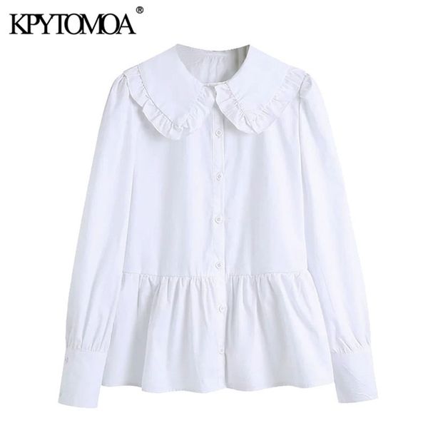 women sweet fashion button-up ruffled blouses vintage lapel collar long sleeve female shirts blusas chic 210420, White
women sweet fashion button-up ruffled blouses vintage lapel collar long sleeve female shirts blusas chic 210420, White