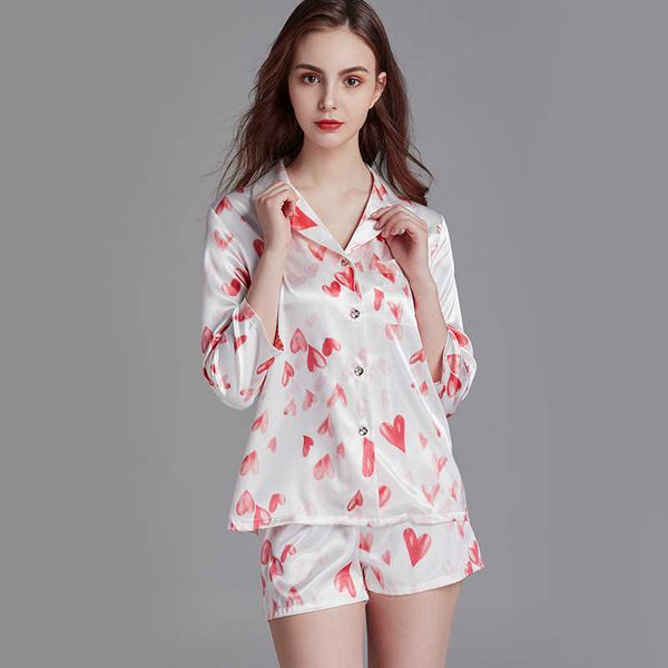 yaoting pajamas women's spring and summer silk ice love medium sleeve shorts suit loose home clothes can be worn out 1755 homewear for, Black;red
yaoting pajamas women's spring and summer silk ice love medium sleeve shorts suit loose home clothes can be worn out 1755 homewear for, Black;red