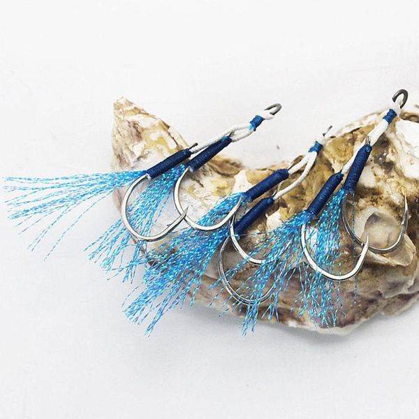 fishing hooks 10pcs assist hook solid ring jiglure jigging fishjig double pair barbed pesca peche blue feather bait
fishing hooks 10pcs assist hook solid ring jiglure jigging fishjig double pair barbed pesca peche blue feather bait