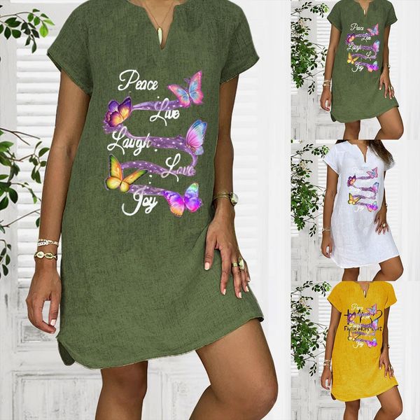 cotton linen dress fashion loose women tracksuits butterfly print vestidos short sleeve v neck summer robes sundress, Gray
cotton linen dress fashion loose women tracksuits butterfly print vestidos short sleeve v neck summer robes sundress, Gray