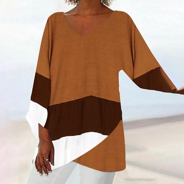 women's t-shirt summer casual irregular color contrast design t shirt long-sleeve v-neck 2021 clothing flare sleeve tee, White
women's t-shirt summer casual irregular color contrast design t shirt long-sleeve v-neck 2021 clothing flare sleeve tee, White