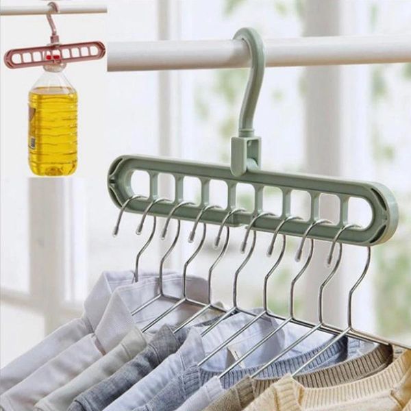 hangers & racks 9 hole multi-purpose hanger plastic clothing display rack children's seamless storage