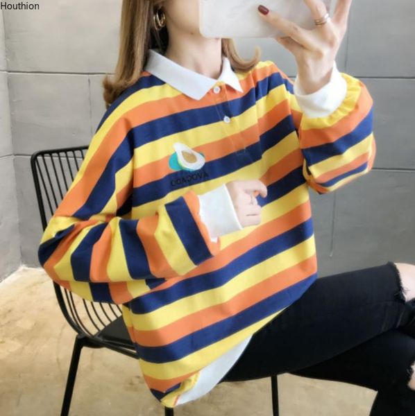 houthion women's sweater the fashion casual temperament mid-length loose stripe turn-down collar long sleeve women sweaters, White;black
houthion women's sweater the fashion casual temperament mid-length loose stripe turn-down collar long sleeve women sweaters, White;black