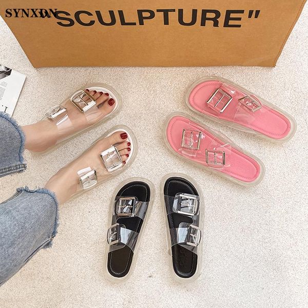 slippers synxdn clear women transparent pvc band summer flat casual lightweight slides sandals 2021 outdoor all-match slaps, Black
slippers synxdn clear women transparent pvc band summer flat casual lightweight slides sandals 2021 outdoor all-match slaps, Black