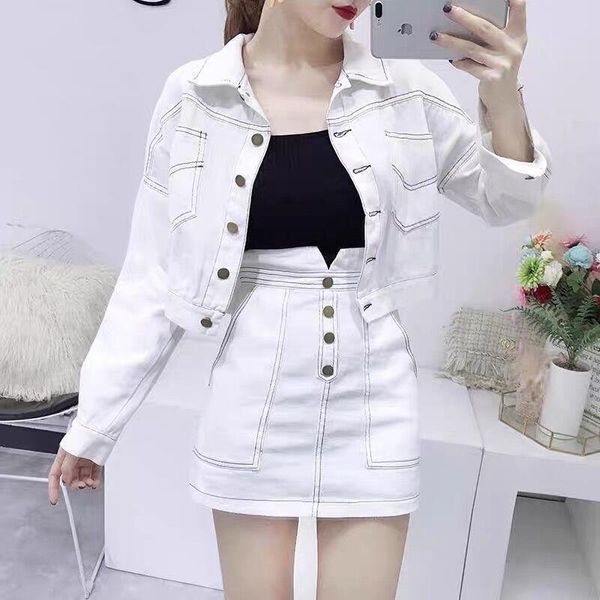 casual dresses korean bomber jeans jacket female+high waist mini skirts set 2xl plus size denim white coat womens 2 piece 7dv0, Black;gray
casual dresses korean bomber jeans jacket female+high waist mini skirts set 2xl plus size denim white coat womens 2 piece 7dv0, Black;gray