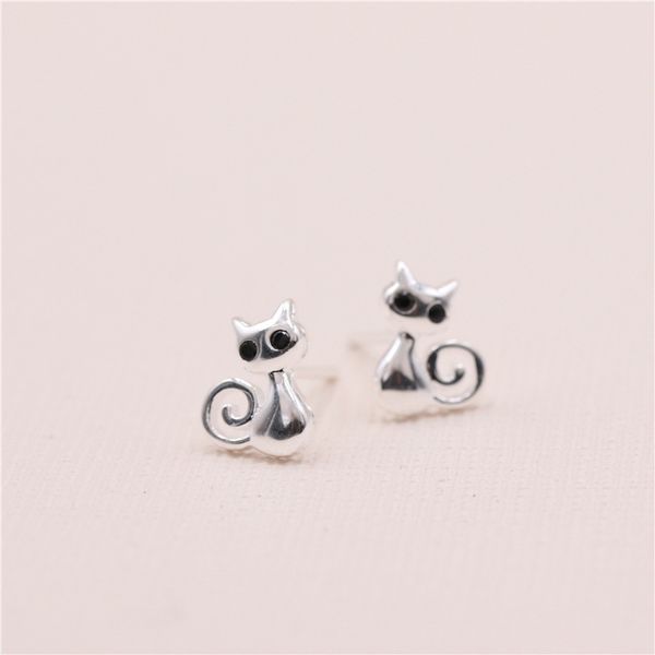 s925 sterling silver kitty cute animal korean fashion indifference kitty earrings accessories, Black
s925 sterling silver kitty cute animal korean fashion indifference kitty earrings accessories, Black