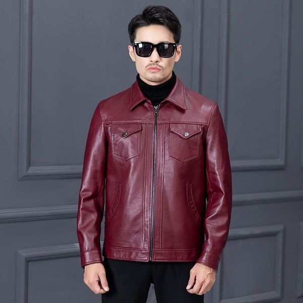 men's leather & faux genuine business casual mens jacket fashion classic slim fit real sheepskin coat street biker jackets male outerwe, Black
men's leather & faux genuine business casual mens jacket fashion classic slim fit real sheepskin coat street biker jackets male outerwe, Black