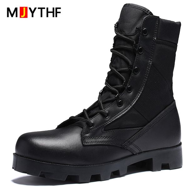 genuine leather military boots desert tactical boots army shoes outdoor hiking boots outdoor training combat men shoes, Black
genuine leather military boots desert tactical boots army shoes outdoor hiking boots outdoor training combat men shoes, Black