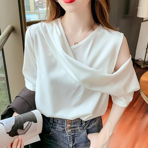 women's blouses & shirts blusas mujer de moda 2021 ruffled strapless chiffon loose shirt woman solid ladies black for women ruffles 10, White
women's blouses & shirts blusas mujer de moda 2021 ruffled strapless chiffon loose shirt woman solid ladies black for women ruffles 10, White