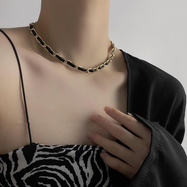 pendant necklaces vsnow minimalist black leather cord weaving chokers necklace for women temperament vintage metal wedding jewellery, Silver
pendant necklaces vsnow minimalist black leather cord weaving chokers necklace for women temperament vintage metal wedding jewellery, Silver