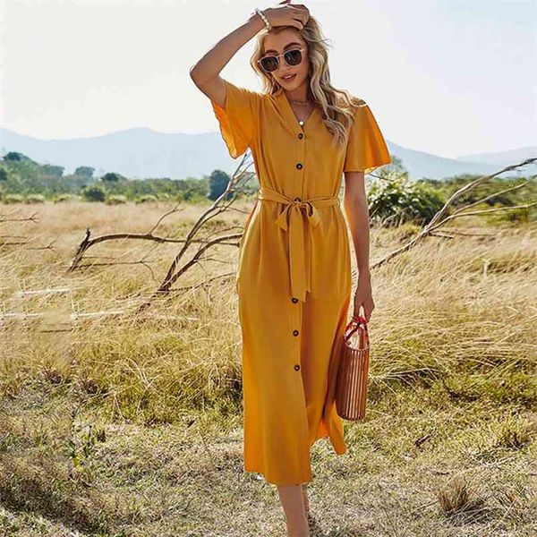 summer elegant short-sleeved dress womens single-breasted belt slim v-neck ladies long women boho maxi 210508, Black;gray
summer elegant short-sleeved dress womens single-breasted belt slim v-neck ladies long women boho maxi 210508, Black;gray