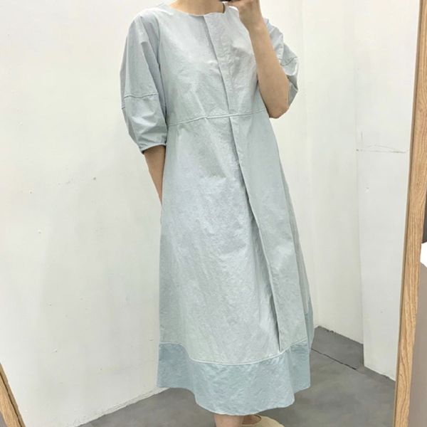 women minimalism elegant daliy sweet blue spliced dress round neck half puff sleeve loose fashion summer 16f1367 210510, Black;gray
women minimalism elegant daliy sweet blue spliced dress round neck half puff sleeve loose fashion summer 16f1367 210510, Black;gray