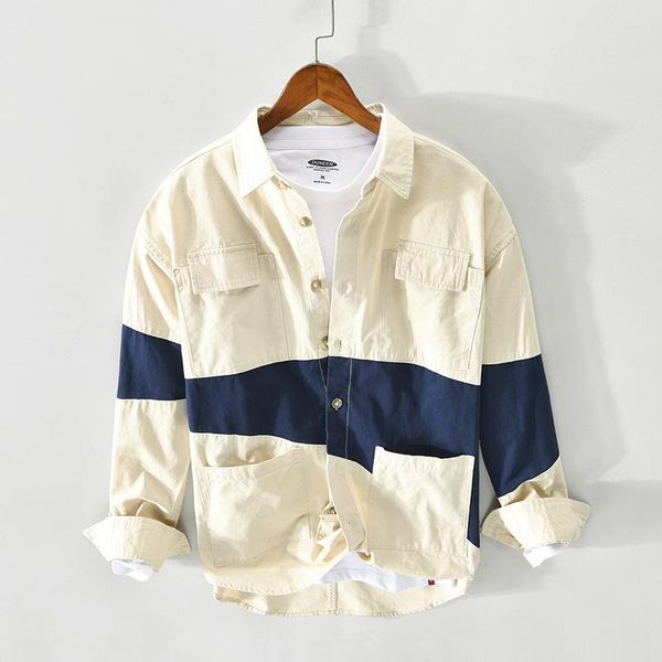 men's casual shirts z122 patchwork color men cargo shirt fashion japan style simple urban cotton long sleeve lapel youth fresh, White;black
men's casual shirts z122 patchwork color men cargo shirt fashion japan style simple urban cotton long sleeve lapel youth fresh, White;black