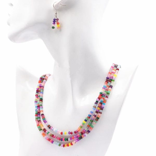 earrings & necklace trendy women jewelry set multicolor 2x4mm natural stone beads abacus sets layered chain necklaces a766, Silver
earrings & necklace trendy women jewelry set multicolor 2x4mm natural stone beads abacus sets layered chain necklaces a766, Silver