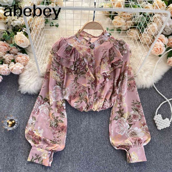 women retro print blouse french sweet ruffles puff sleeve casual loose autumn bohemian streetwear blouses 210512, White
women retro print blouse french sweet ruffles puff sleeve casual loose autumn bohemian streetwear blouses 210512, White
