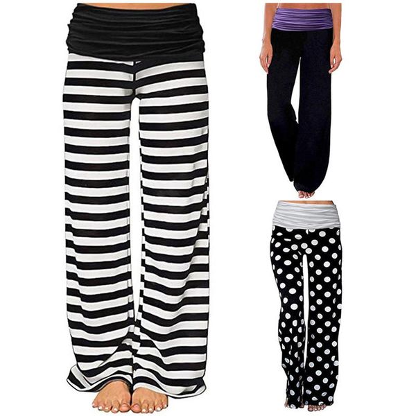 women's pants & capris homewear casual women ladies high waist polka dot/striped/solid color loose sportswide leg trousers, Black;white
women's pants & capris homewear casual women ladies high waist polka dot/striped/solid color loose sportswide leg trousers, Black;white