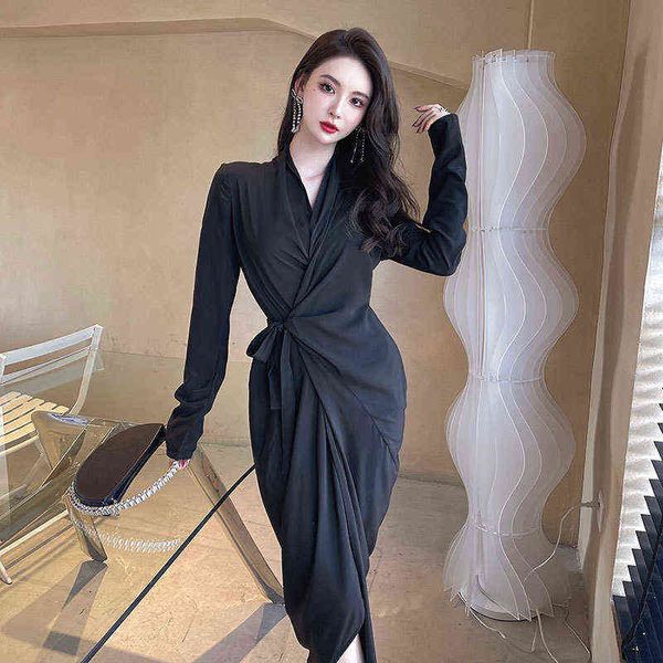 luxury dress black dr's 2022 fall slim fashion split skirt, Black;gray
luxury dress black dr's 2022 fall slim fashion split skirt, Black;gray