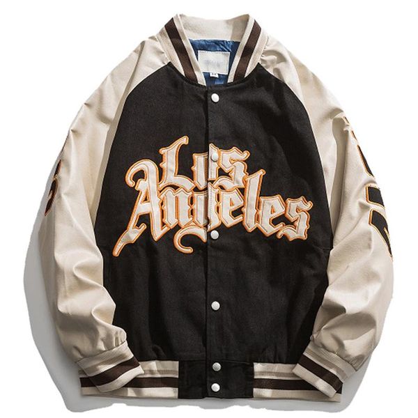 women's jackets patchwork college baseball jacket women spring autumn couple varsity embroidery bomber streetwear hip hop coats, Black;brown
women's jackets patchwork college baseball jacket women spring autumn couple varsity embroidery bomber streetwear hip hop coats, Black;brown