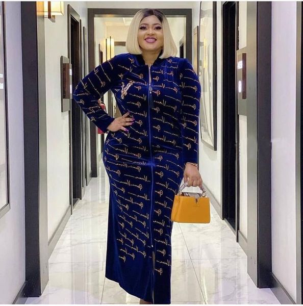 winter gold velvet dress african women's round neck long sleeve zipper front and back rhinestone loose 2021 casual dresses, Black;gray 
winter gold velvet dress african women's round neck long sleeve zipper front and back rhinestone loose 2021 casual dresses, Black;gray