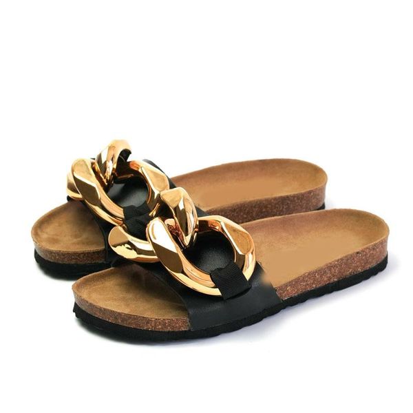 sandals 2021 summer open toe white loafer shoes big chain women cork footbed, Black
sandals 2021 summer open toe white loafer shoes big chain women cork footbed, Black