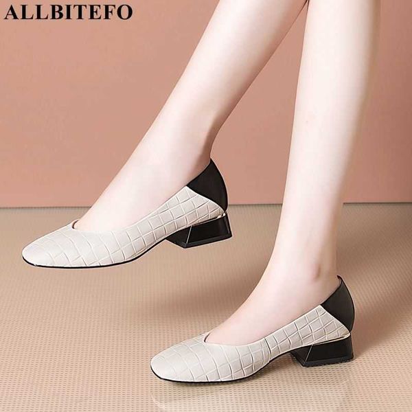 allbitefo large size:33-42 genuine leather square toe thick heels women shoes brand high heels office ladies shoes women heels 210611, Black 
allbitefo large size:33-42 genuine leather square toe thick heels women shoes brand high heels office ladies shoes women heels 210611, Black