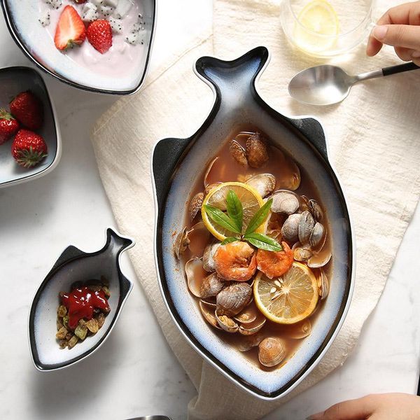 bowls tray rice bowl ceramic ware fruteira fish shape dish soup kitchen baking seafood container dinner cutlery 1pcs
bowls tray rice bowl ceramic ware fruteira fish shape dish soup kitchen baking seafood container dinner cutlery 1pcs