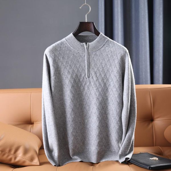 men's sweaters 100% australian wool knitting knitwears men zipper neck long sleeve winter arrival thicker pullovers, White;black
men's sweaters 100% australian wool knitting knitwears men zipper neck long sleeve winter arrival thicker pullovers, White;black