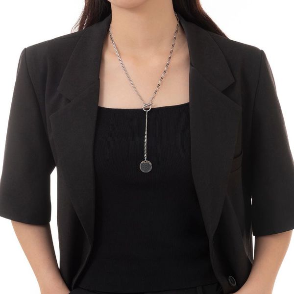 pendant necklaces 2021 trend titanium steel accessories geometric round toggle clasp necklace for women men sweater chain jewelry, Silver
pendant necklaces 2021 trend titanium steel accessories geometric round toggle clasp necklace for women men sweater chain jewelry, Silver