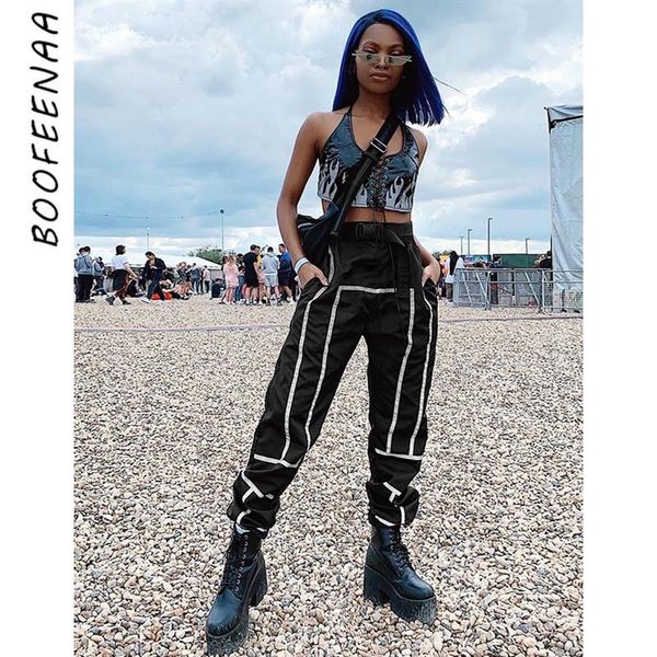 women's pants & capris boofeenaa fashion streetwear sweatpants reflective striped black cargo women high waist joggers trousers c67-ae4, Black;white
women's pants & capris boofeenaa fashion streetwear sweatpants reflective striped black cargo women high waist joggers trousers c67-ae4, Black;white