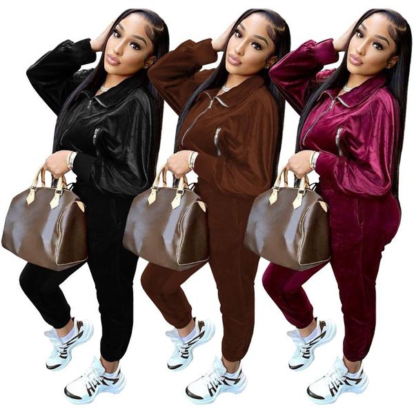 women's two piece pants qm4352 cross border autumn and winter european american gold velvet zipper pocket long sleeved set two-piece s, White
women's two piece pants qm4352 cross border autumn and winter european american gold velvet zipper pocket long sleeved set two-piece s, White