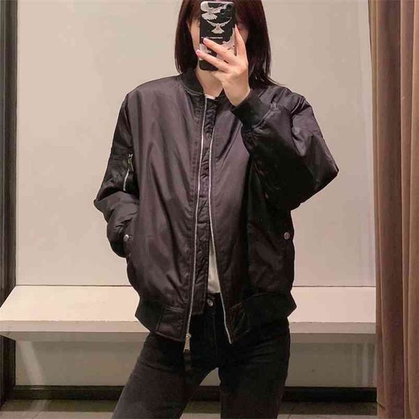 women bomber jacket coats autumn winter solid zip cotton casual jacket female loose plus size outerwear clothing 210513, Black;brown
women bomber jacket coats autumn winter solid zip cotton casual jacket female loose plus size outerwear clothing 210513, Black;brown
