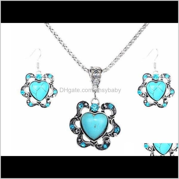 wedding drop delivery 2021 sets earrings fashion women vintage hollow flowers diamond turquoise love heart necklace set party jewelry wholes, Slivery;golden
wedding drop delivery 2021 sets earrings fashion women vintage hollow flowers diamond turquoise love heart necklace set party jewelry wholes, Slivery;golden