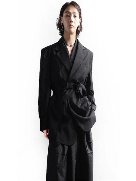 men's suits & blazers suit jacket spring and autumn dark personality belt waist design fashion leisure loose large size coat, White;black
men's suits & blazers suit jacket spring and autumn dark personality belt waist design fashion leisure loose large size coat, White;black