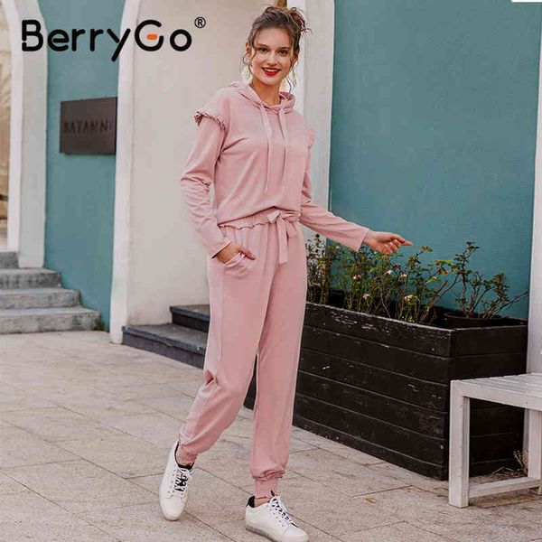 berrygo elegant solid women jumpsuits ruffle sleeve hooded collar autumn winter jumpsuit romper streetwear ladies pocket overal 210513, Black;white
berrygo elegant solid women jumpsuits ruffle sleeve hooded collar autumn winter jumpsuit romper streetwear ladies pocket overal 210513, Black;white