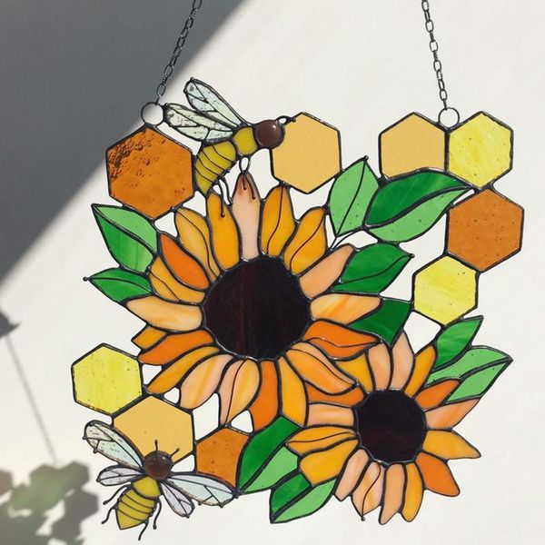 decorative objects & figurines bees beehive/flowers stained suncatcher with chain sun-proof mosaic hanging art decoration ornament gift for
decorative objects & figurines bees beehive/flowers stained suncatcher with chain sun-proof mosaic hanging art decoration ornament gift for