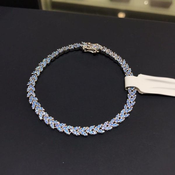 link, chain 2021 blue wheat ears heart bracelet micro cubic zirconia for women fashion jewelry, Black
link, chain 2021 blue wheat ears heart bracelet micro cubic zirconia for women fashion jewelry, Black