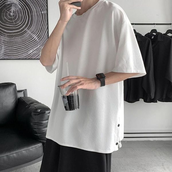 men's t-shirts men t-shirt solid color side breasted summer half sleeve round neck for dating, White;black
men's t-shirts men t-shirt solid color side breasted summer half sleeve round neck for dating, White;black
