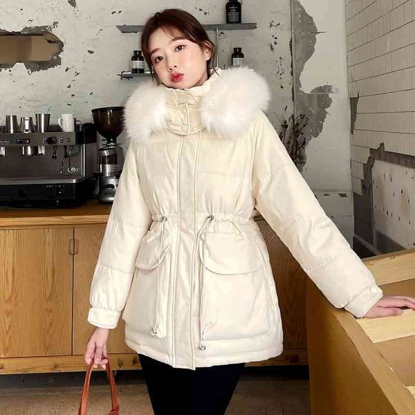 2021 winter new down cotton jacket women's short korean version slim drawstring thickened hooded large wool collar coat, Black
2021 winter new down cotton jacket women's short korean version slim drawstring thickened hooded large wool collar coat, Black
