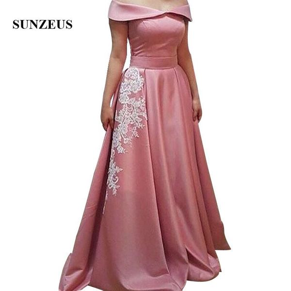 party dresses arabic women long evening off shoulder a-line floor length satin formal gowns with appliques elegant robe, White;black
party dresses arabic women long evening off shoulder a-line floor length satin formal gowns with appliques elegant robe, White;black