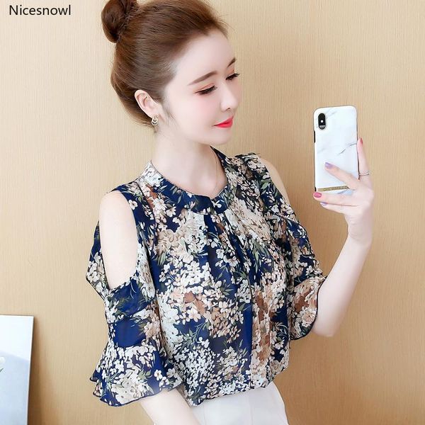 women's blouses & shirts korean loose clothing print off shoulder blusas hollow out chiffon sweet summer style womens and, White
women's blouses & shirts korean loose clothing print off shoulder blusas hollow out chiffon sweet summer style womens and, White