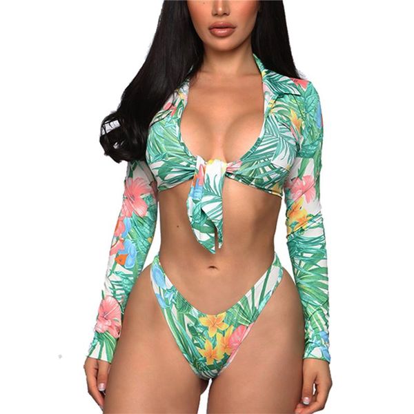 women's swimwear 2 pcs women floral print swimsuits bathing suit long sleeve v-neck crop bikini panties swimming for monokini, White;black
women's swimwear 2 pcs women floral print swimsuits bathing suit long sleeve v-neck crop bikini panties swimming for monokini, White;black