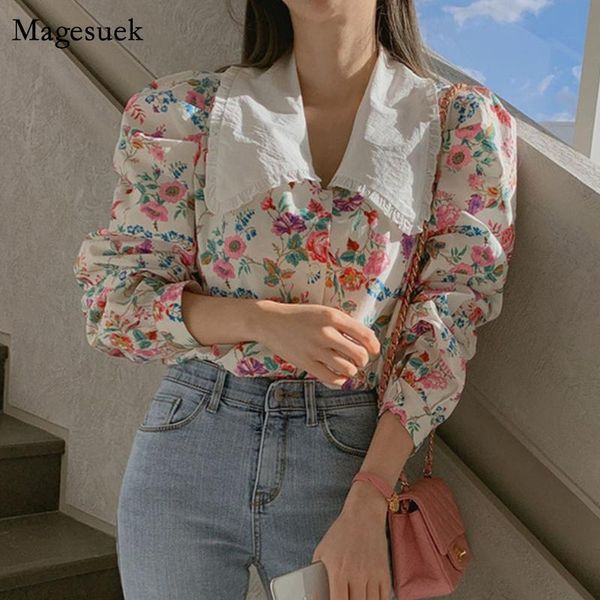 women's blouses & shirts spring floral printed women blouse 2021 loose doll collar casual long sleeve ladies shirt korean puff 13975, White
women's blouses & shirts spring floral printed women blouse 2021 loose doll collar casual long sleeve ladies shirt korean puff 13975, White