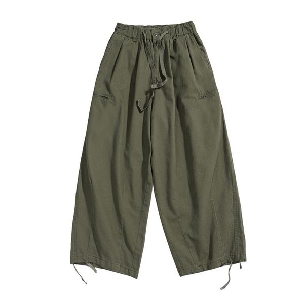 men's pants solid color wide leg mens safari style multi-pocket casual loose elastic waist trousers men, Black
men's pants solid color wide leg mens safari style multi-pocket casual loose elastic waist trousers men, Black