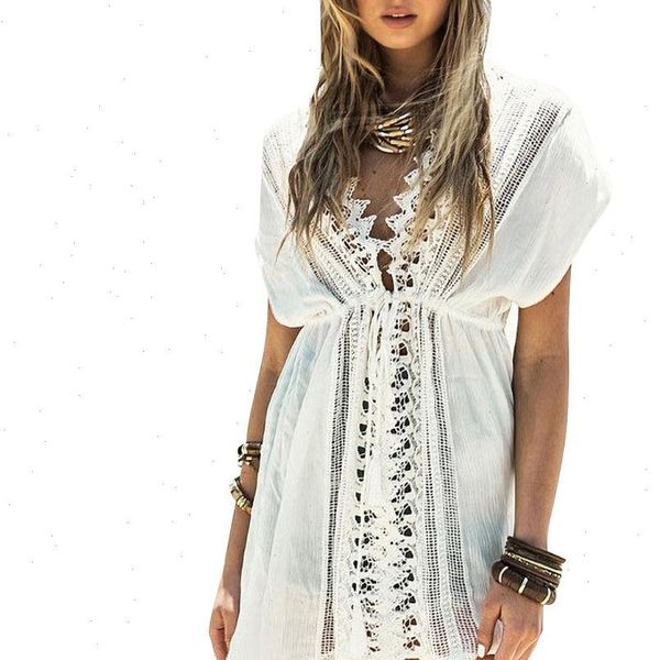 beach cover up lace women dress coverup vestido livre swimsuit wear swimwear white beachwear saida de praia, Black;gray
beach cover up lace women dress coverup vestido livre swimsuit wear swimwear white beachwear saida de praia, Black;gray