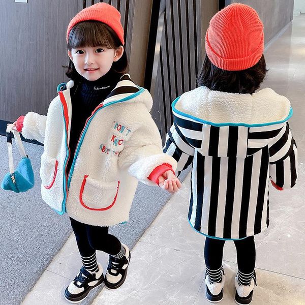 coat girl's long sleeve hooded thick fleece warm keeping and windbreak double wear cartoon smile letters cardigan coats, Blue;gray
coat girl's long sleeve hooded thick fleece warm keeping and windbreak double wear cartoon smile letters cardigan coats, Blue;gray